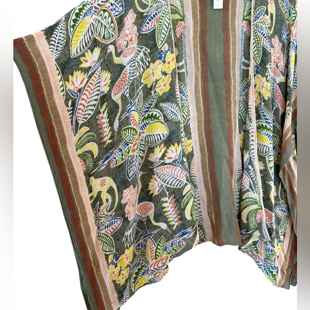 Chicos Tropical Print Kimono - Picture 4 of 8